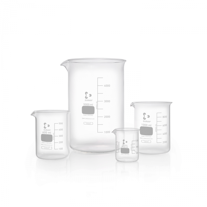 DURAN® Beaker, low form with graduation and spout, 25 ml, EACH