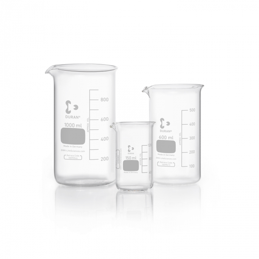 DURAN® Beaker, tall form with graduation and spout, 150 ml, EACH