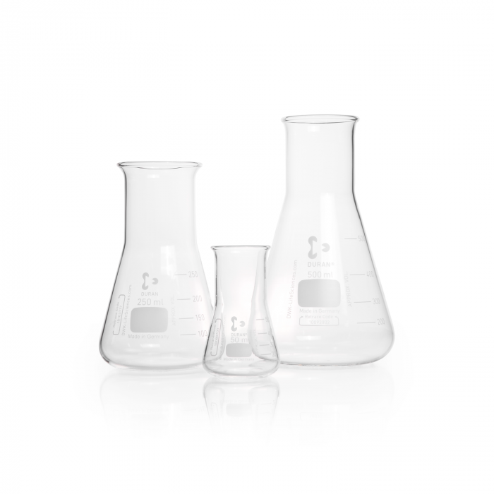 DURAN® Erlenmeyer flasks, wide neck with graduation, 300 ml, EACH